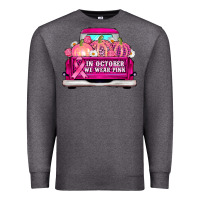 Charcoal Heather truck in october we wear pink Premium Sweatshirt - AdoDesignShop