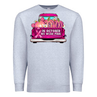 Heather Grey truck in october we wear pink Premium Sweatshirt - AdoDesignShop