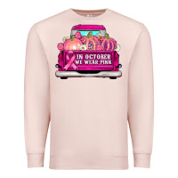 Pale Pink truck in october we wear pink Premium Sweatshirt - AdoDesignShop