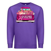 Purple truck in october we wear pink Premium Sweatshirt - AdoDesignShop