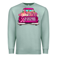 Seafoam truck in october we wear pink Premium Sweatshirt - AdoDesignShop