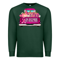 Sports Green truck in october we wear pink Premium Sweatshirt - AdoDesignShop