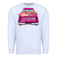 White truck in october we wear pink Premium Sweatshirt - AdoDesignShop