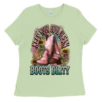 Matcha Keep your soul clean boots dirty Cowboy western Ladies Tee - HowdyJamesFarm