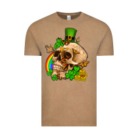 Vintage Coffee St. Patrick's boho skull Vintage Tee - OliviaCreatesArt