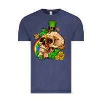 Vintage Denim St. Patrick's boho skull Vintage Tee - OliviaCreatesArt
