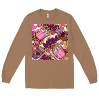 Toasted Coconut Mom Coffee Cups With Leopard Digital Paper Long Sleeve Tee - BundleAndBundleShop