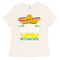 Bone mexicans say feliz navidad bitchahos funny merry christmas sombrero Ladies Tee - linhVisuals