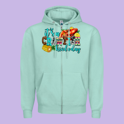 Its A Crawfish Kinda Day Zipper Hoodie Designed By Adodesignshop