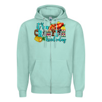 Seafoam its a crawfish kinda day Zipper Hoodie - AdoDesignShop