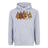 Heather Grey leopard christmas trees Heavyweight Hoodie - AdoDesignShop