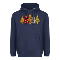 Navy leopard christmas trees Heavyweight Hoodie - AdoDesignShop