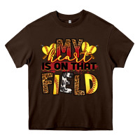 Chocolate Brown softball my heart is on that field Heavy Core Tee - RanaPortraitStore