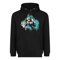 Black cowhide turquoise patch Heavyweight Hoodie - AdoDesignShop