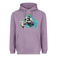 Lavender cowhide turquoise patch Heavyweight Hoodie - AdoDesignShop