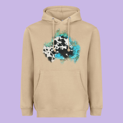 Cowhide Turquoise Patch Heavyweight Hoodie Designed By Adodesignshop