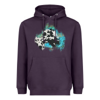 Plum cowhide turquoise patch Heavyweight Hoodie - AdoDesignShop