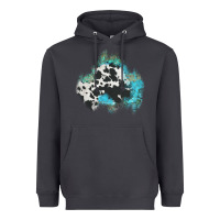 Smoke cowhide turquoise patch Heavyweight Hoodie - AdoDesignShop