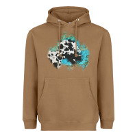 Toasted Coconut cowhide turquoise patch Heavyweight Hoodie - AdoDesignShop