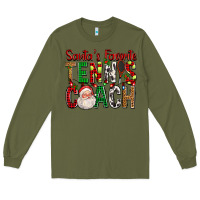 Army Green Santa's Favorite Tennis Coach For Christmas Long Sleeve Tee - FaDigitalArtStudio