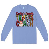 Santa's Favorite Tennis Coach For Christmas Long Sleeve Tee | Teevron