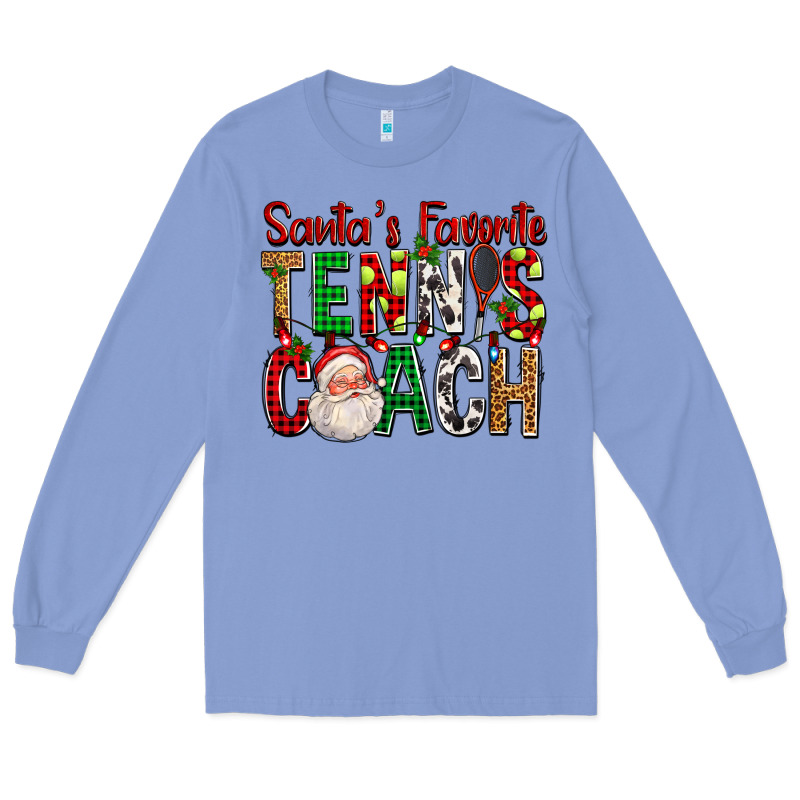 Santa's Favorite Tennis Coach For Christmas Long Sleeve Tee by FaDigitalArtStudio | Teevron