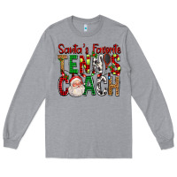 Heather Grey Santa's Favorite Tennis Coach For Christmas Long Sleeve Tee - FaDigitalArtStudio