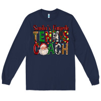 Navy Santa's Favorite Tennis Coach For Christmas Long Sleeve Tee - FaDigitalArtStudio