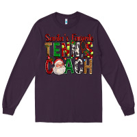 Plum Santa's Favorite Tennis Coach For Christmas Long Sleeve Tee - FaDigitalArtStudio