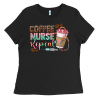 Black Coffee nurse repeat Ladies Tee - CowGirlArtShop