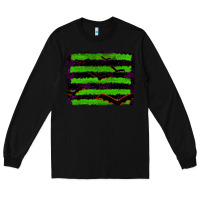Black halloween with bat backround Long Sleeve Tee - RanaPortraitStore
