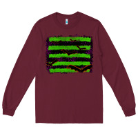 Burgundy halloween with bat backround Long Sleeve Tee - RanaPortraitStore