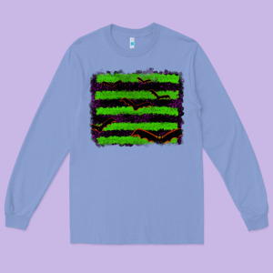 Halloween With Bat Backround Long Sleeve Tee Designed By Ranaportraitstore