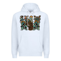 White show mom highland cow Premium Hoodie - SublimationCraftShop