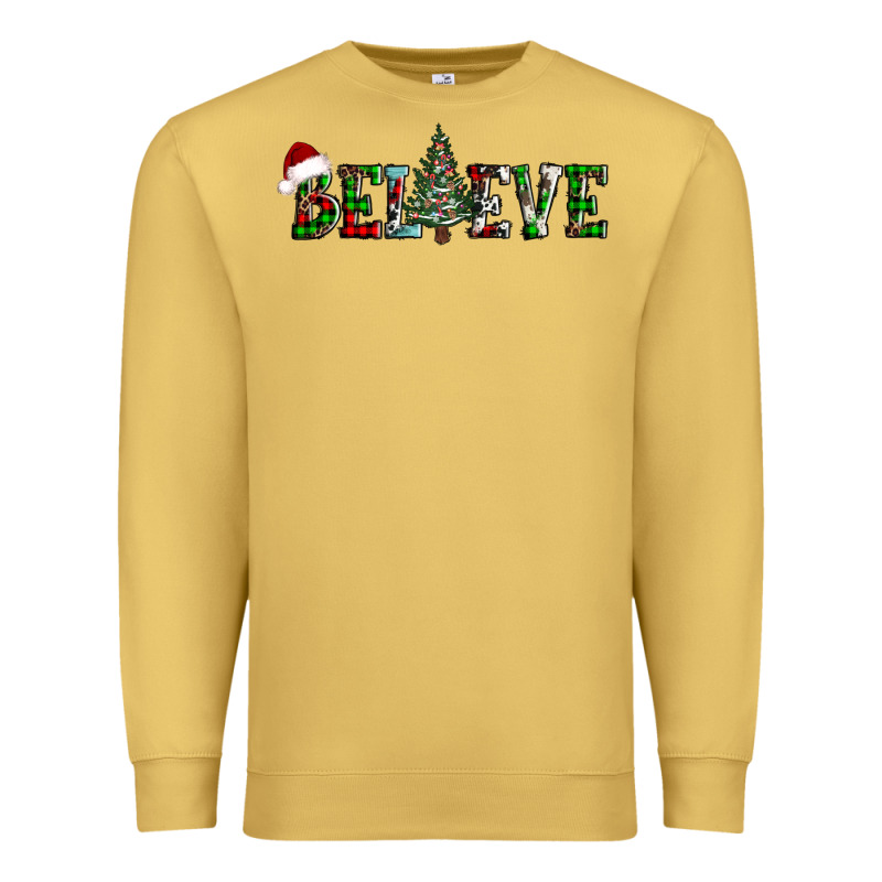 Believe Christmas Tree Premium Sweatshirt by AdoDesignShop | Teevron