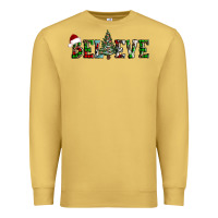 Antique Gold believe Christmas tree Premium Sweatshirt - AdoDesignShop