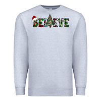 Heather Grey believe Christmas tree Premium Sweatshirt - AdoDesignShop