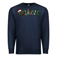 Navy believe Christmas tree Premium Sweatshirt - AdoDesignShop