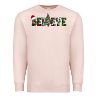 Pale Pink believe Christmas tree Premium Sweatshirt - AdoDesignShop