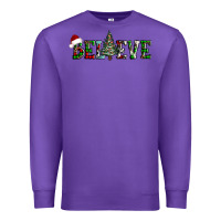 Purple believe Christmas tree Premium Sweatshirt - AdoDesignShop