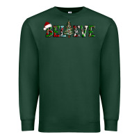 Sports Green believe Christmas tree Premium Sweatshirt - AdoDesignShop