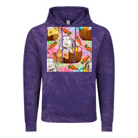 Cloud Purple Easter Bunny With Hamper Seamless Pattern Vintage Hoodie - BundleAndBundleShop