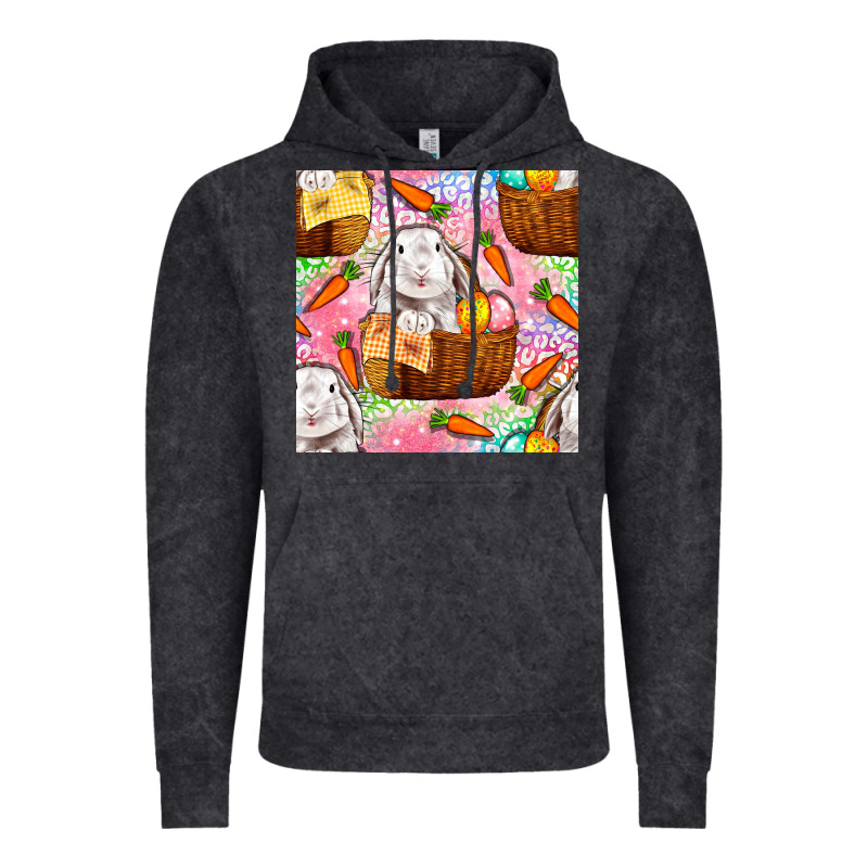 Easter Bunny With Hamper Seamless Pattern Vintage Hoodie by BundleAndBundleShop | Teevron