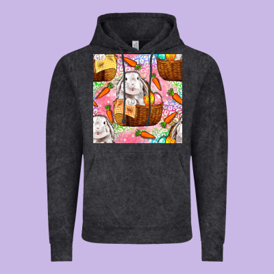 Easter Bunny With Hamper Seamless Pattern Vintage Hoodie Designed By Bundleandbundleshop