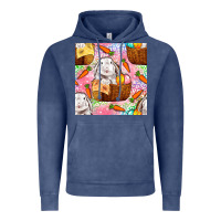 Vintage Denim Easter Bunny With Hamper Seamless Pattern Vintage Hoodie - BundleAndBundleShop