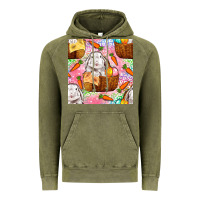 Vintage Olive Easter Bunny With Hamper Seamless Pattern Vintage Hoodie - BundleAndBundleShop