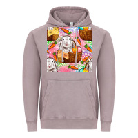 Vintage Zinc Easter Bunny With Hamper Seamless Pattern Vintage Hoodie - BundleAndBundleShop
