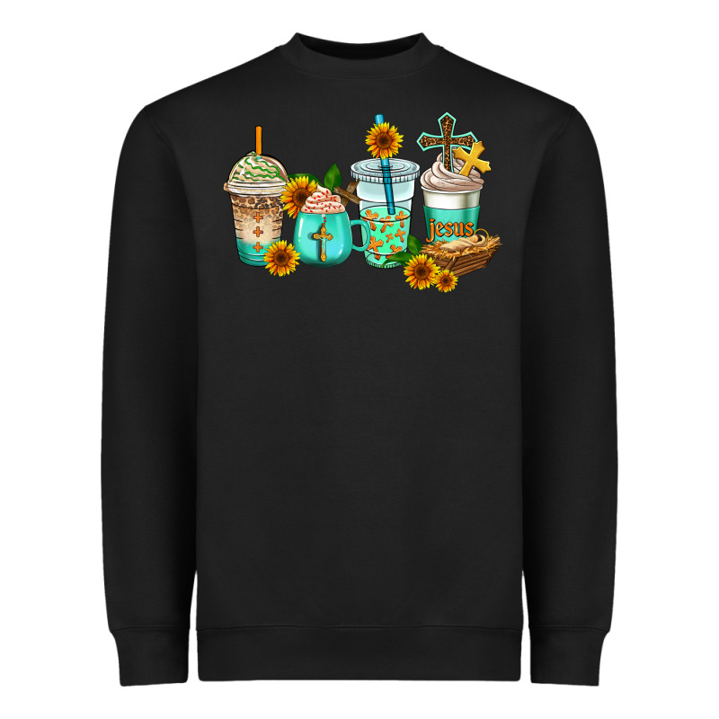 Jesus Coffee Cups Heavyweight Sweatshirt by AdoDesignShop | Teevron