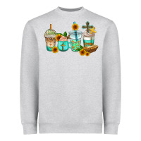 Heather Grey jesus coffee cups Heavyweight Sweatshirt - AdoDesignShop