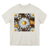 Cream western daisy and cowhide tumbler tbs Heavy Core Tee - TumblerDesignByShophia
